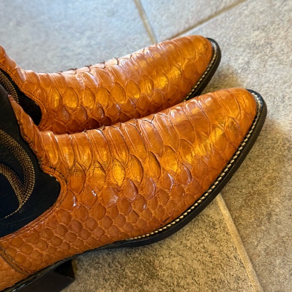 Nocona Black and Python Leather Western Boots Size 6B (normally size 7) - Picture 10 of 11